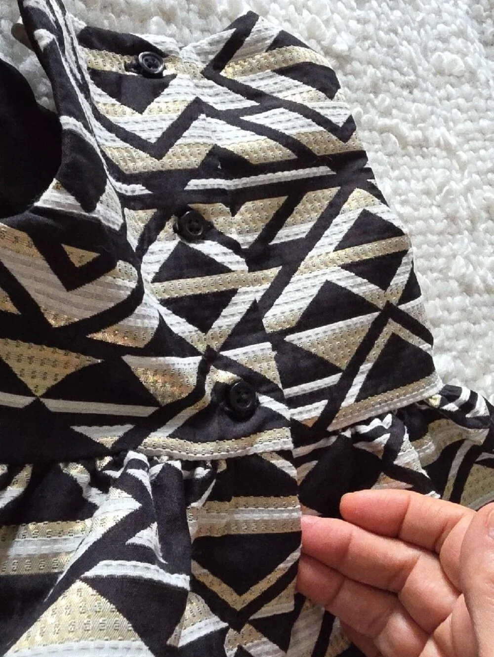 Crazy 8 Girls Black and Gold Geometric Party Dress 6-12m